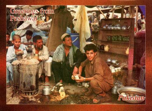 (image for) Pakistan Beautiful Postcard Tea Spot In Peshawar .
